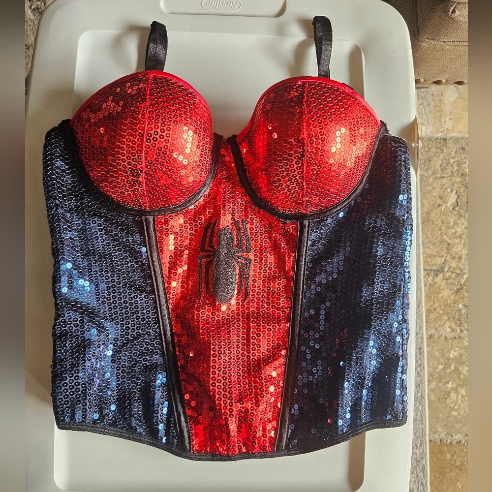 Marvel Sexy Spider Girl Sequin Corset Bustier Size Medium